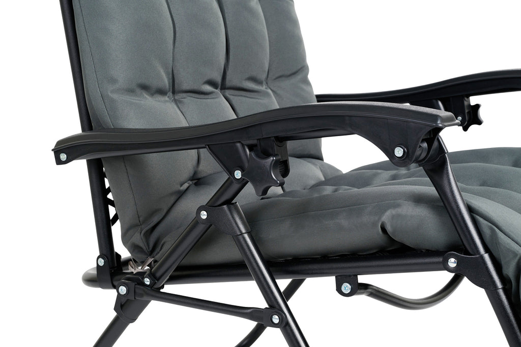 Premium ligstoel antraciet met kussen - 2 pck