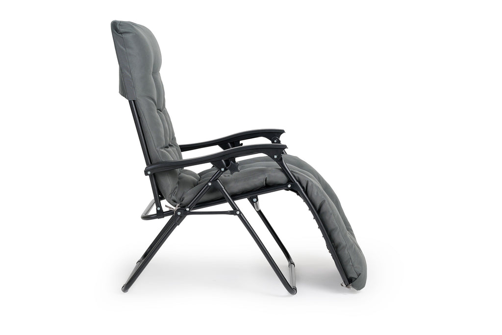 Premium ligstoel antraciet met kussen - 1 pck