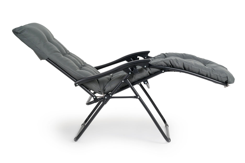 Premium ligstoel antraciet met kussen - 2 pck