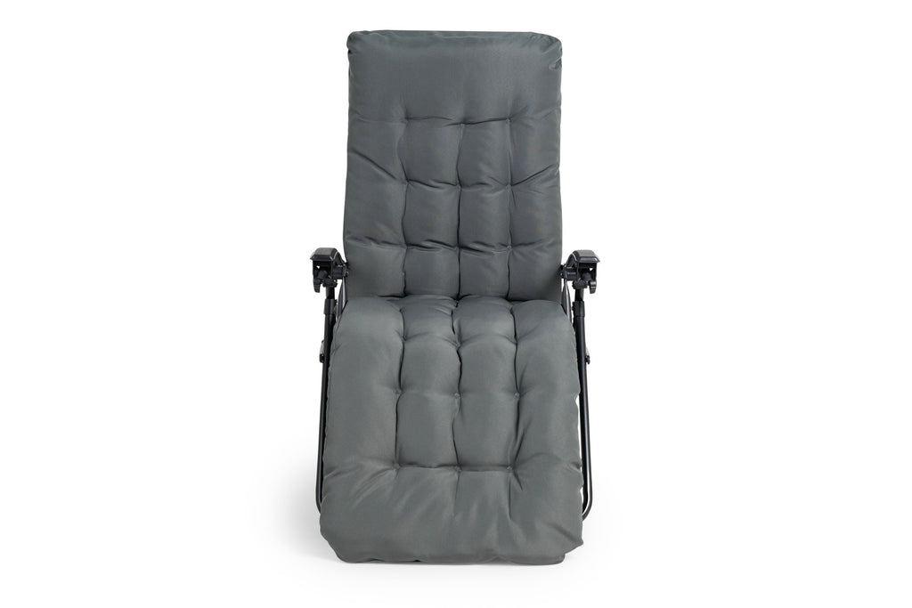 Premium ligstoel antraciet met kussen - 2 pck